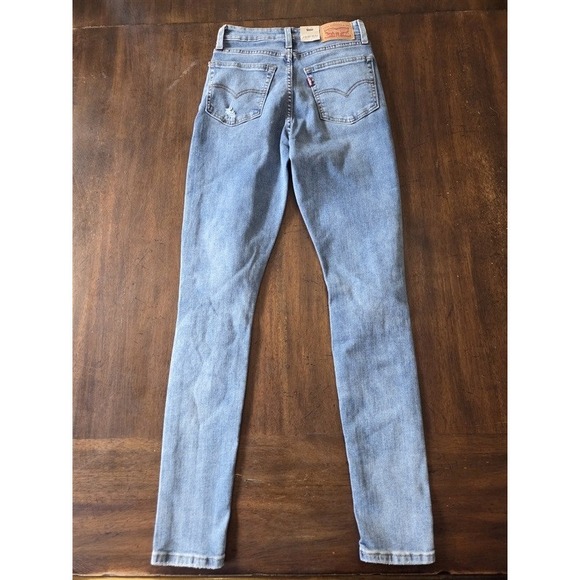 NWT Levis 26x30 High Rise Distressed Skinny Straight Leg 721 Jeans Denim 131180 - Picture 3 of 3